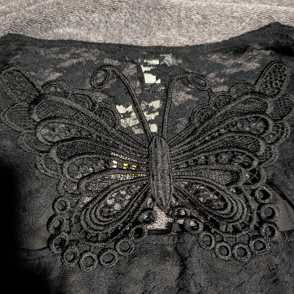 Hot Topic Black Sheer Lace Top - Picture 8 of 9